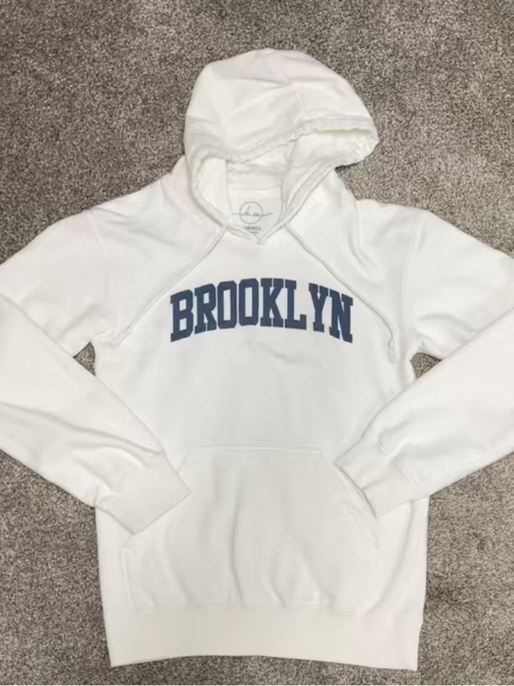 Hi Res White Brooklyn New York Graphic Hoodie Size XS